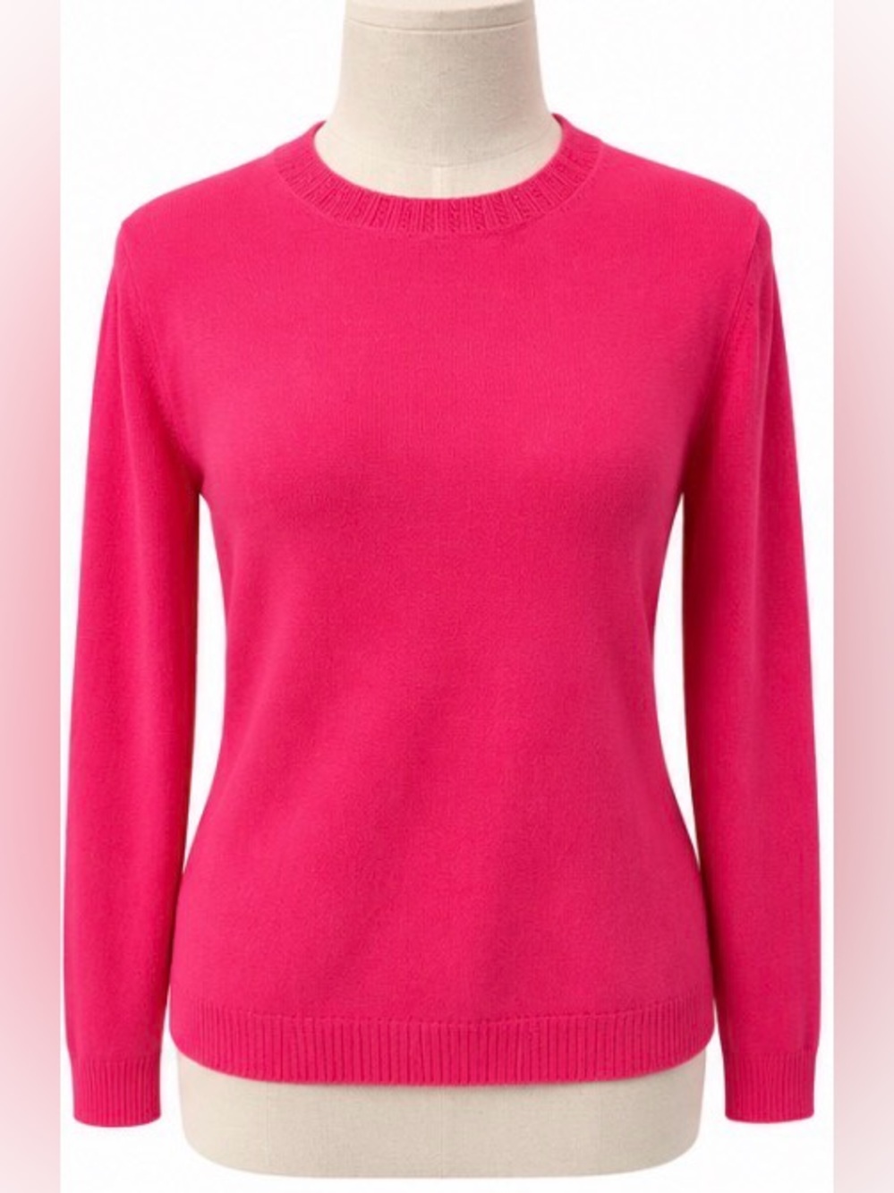 Boden Hot Pink Fuchsia Crewneck Sweater Medium Long Sleeve